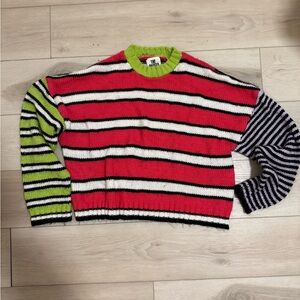 The Ragged Priest Neon Green and Pink Knit Sweater